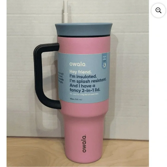 Owala 40 oz Stainless Steel Tumbler, color is Pink Skies - Picture 1 of 4